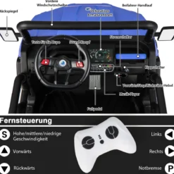 2 Sitzer Elektroauto mit Automatische Ladefläche & Musik & Scheinwerfer 3-8 km/h Fernbedienung