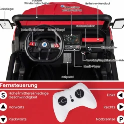 2 Sitzer Elektroauto mit Automatische Ladefläche & Musik & Scheinwerfer 3-8 km/h Fernbedienung