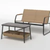 2-Sitzer Gartenbank mit Couchtisch Sitzbank aus Textilene Balkonmöbel-Set Gartenmöbel