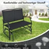 2-Sitzer Gartenbank mit Schaukelmechanismus Schaukelbank bis 180kg Belastbar Schwarz