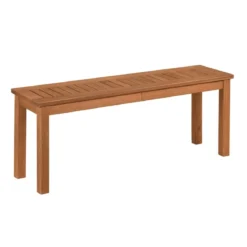 2-Sitzer Holzbank ohne Rückenlehne Gartenbank Holz Wetterfest Blumenbank 120 x 30,5 x 47 cm