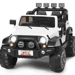 2 Sitzer Kinderauto mit Fernbedienung 3 Gang Elektroauto 123 x 80 x 80 cm Weiß