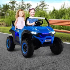 2 Sitzer Kinderauto mit 2,4G Fernbedienung 12V Kinder UTV mit Musik und Scheinwerfer 118 x 74 x 71 cm