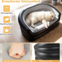 2-Sitzer Luftsofa mit Beflockter Oberfläche & Armlehnen Aufblasbares Sofa Aufblasbare Couch
