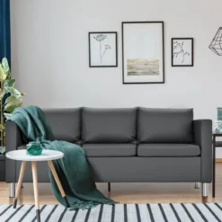 3-Sitzer Modernes Sofa Wohnzimmersofa Ecksofa Couchgarnitur Grau