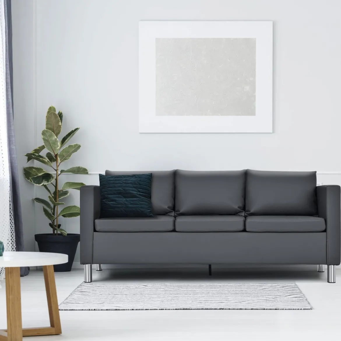 3-Sitzer Modernes Sofa Wohnzimmersofa Ecksofa Couchgarnitur Grau