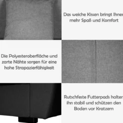 3-Sitzer Schlafsofa Bettsofa mit verstecktem Stauraum Schlafcouch 233 x 84 x 80 cm Grau