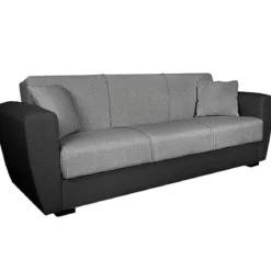 3-Sitzer Schlafsofa Bettsofa mit verstecktem Stauraum Schlafcouch 233 x 84 x 80 cm Grau