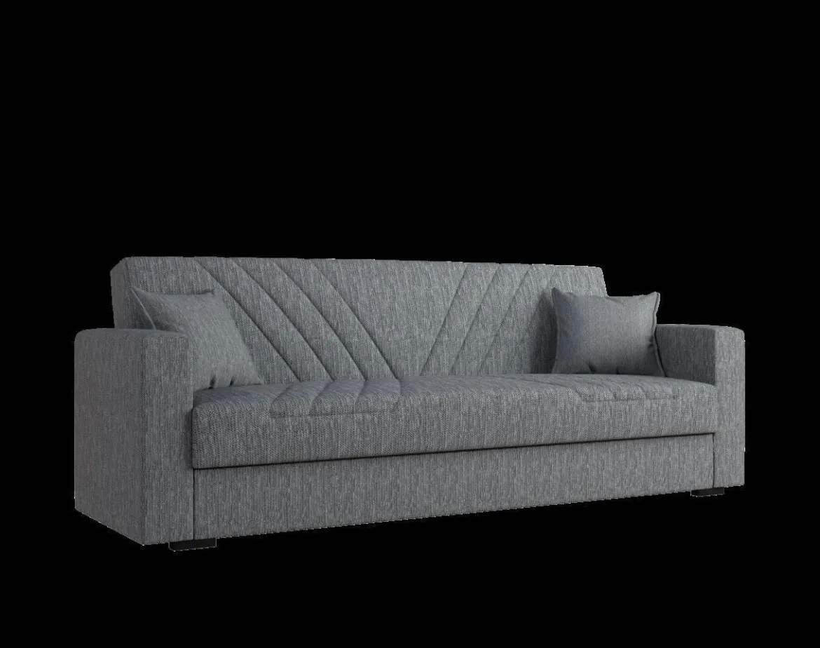 3-Sitzer Sofa-Bett mit Schlaffunktion Multifunktionssofa Bettcouch 214 x 80 x 87 cm Dunkelgrau