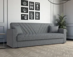 3-Sitzer Sofa-Bett mit Schlaffunktion Multifunktionssofa Bettcouch 214 x 80 x 87 cm Dunkelgrau