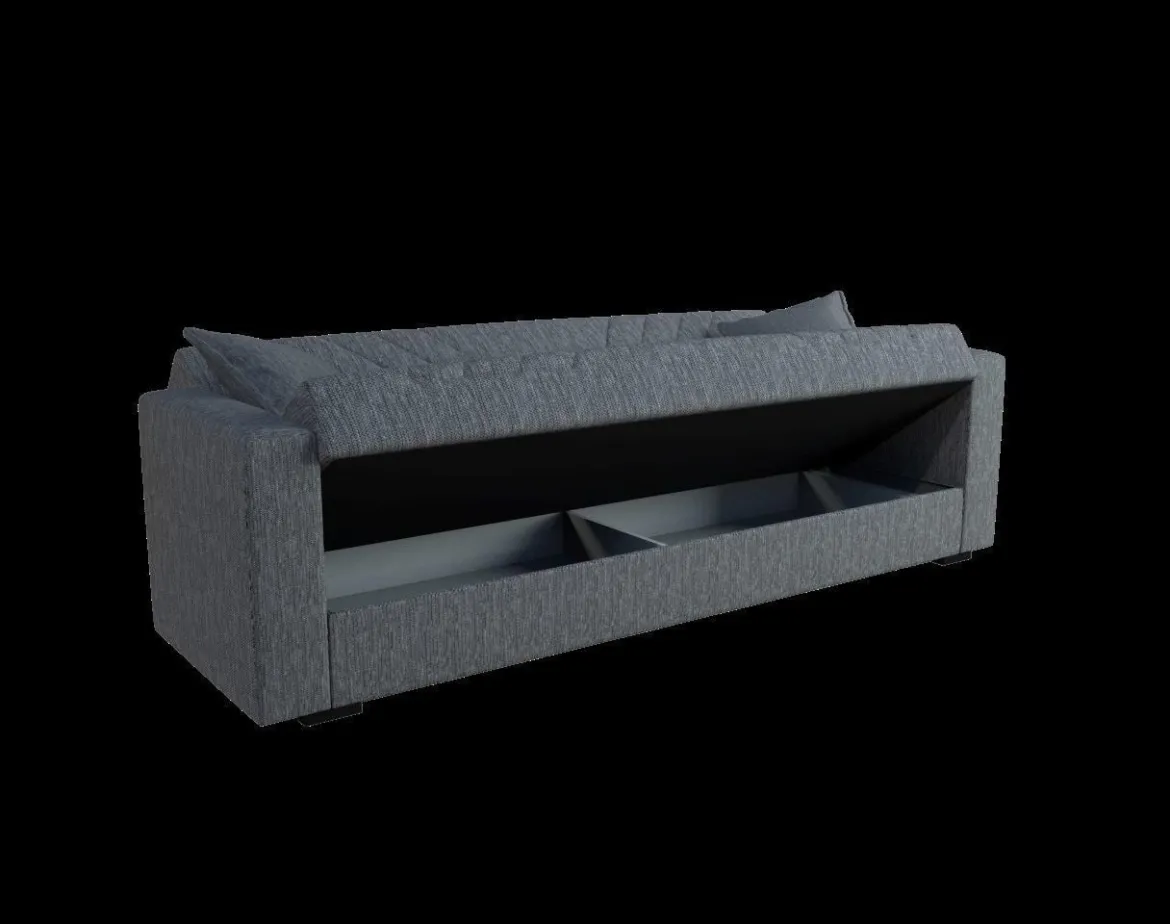 3-Sitzer Sofa-Bett mit Schlaffunktion Multifunktionssofa Bettcouch 214 x 80 x 87 cm Dunkelgrau