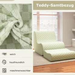 Sitzsack mit Hocker Sitzsack mit Hoch Elastischem Schwamm Bodenstuhl Boden Sessel Grün