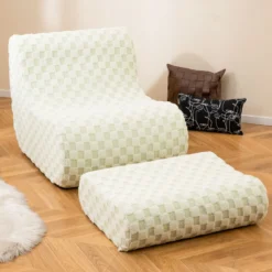 Sitzsack mit Hocker Sitzsack mit Hoch Elastischem Schwamm Bodenstuhl Boden Sessel Grün