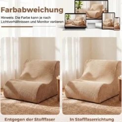 Sitzsack Sessel Geschwungenes Liegesofa Bequemer Sitzsackstuhl mit Bezug