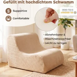 Sitzsack Sessel Geschwungenes Liegesofa Bequemer Sitzsackstuhl mit Bezug