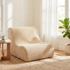 Sitzsack Sessel Geschwungenes Liegesofa Bequemer Sitzsackstuhl mit Bezug