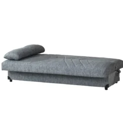 Sofa-Bett Schlafcouch Bettcouch für Schlafzimmer mit 2 abnehmbaren Kissen 181 x 81 x 88 cm Dunkelgrau