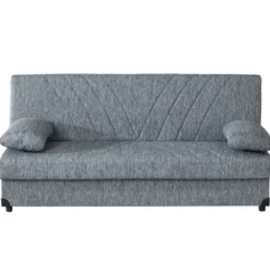 Sofa-Bett Schlafcouch Bettcouch für Schlafzimmer mit 2 abnehmbaren Kissen 181 x 81 x 88 cm Dunkelgrau