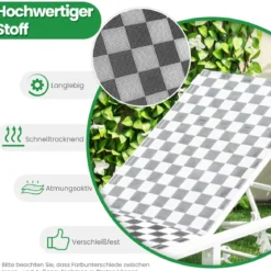 Sonnenliege mit Rollen XXL Gartenliege mit verstellbarer Rückenlehne Terrassenliege bis 180 kg belastbar