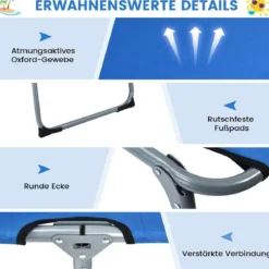 Sonnenliege Zusammenklappbare Strandliege 194 x 60 x 36-86 cm Blau