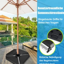 Sonnenschirmfuß Balkonschirmständer für Außenbereich 90cm x 90cmx 10cm Schwarz