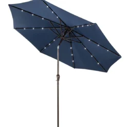 Sonnenschirm mit Solar- LED-Beleuchtung Ampelschirm Gartenschirm 3m