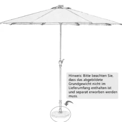 Sonnenschirm mit Solar- LED-Beleuchtung Ampelschirm Gartenschirm 3m