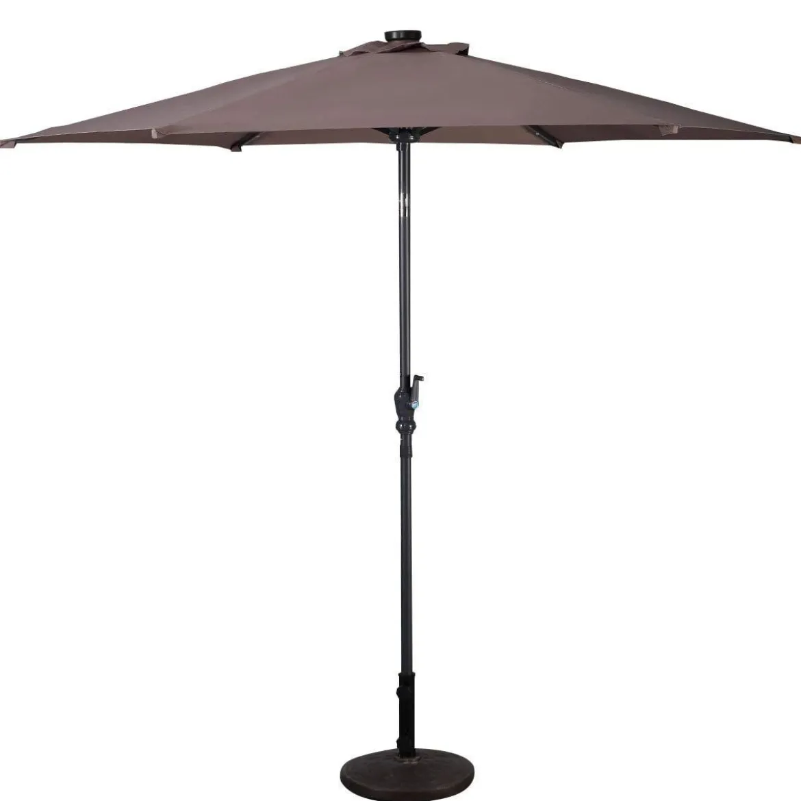 Sonnenschirm mit Solar- LED-Beleuchtung Ampelschirm Gartenschirm Kurbelschirm 2,7M