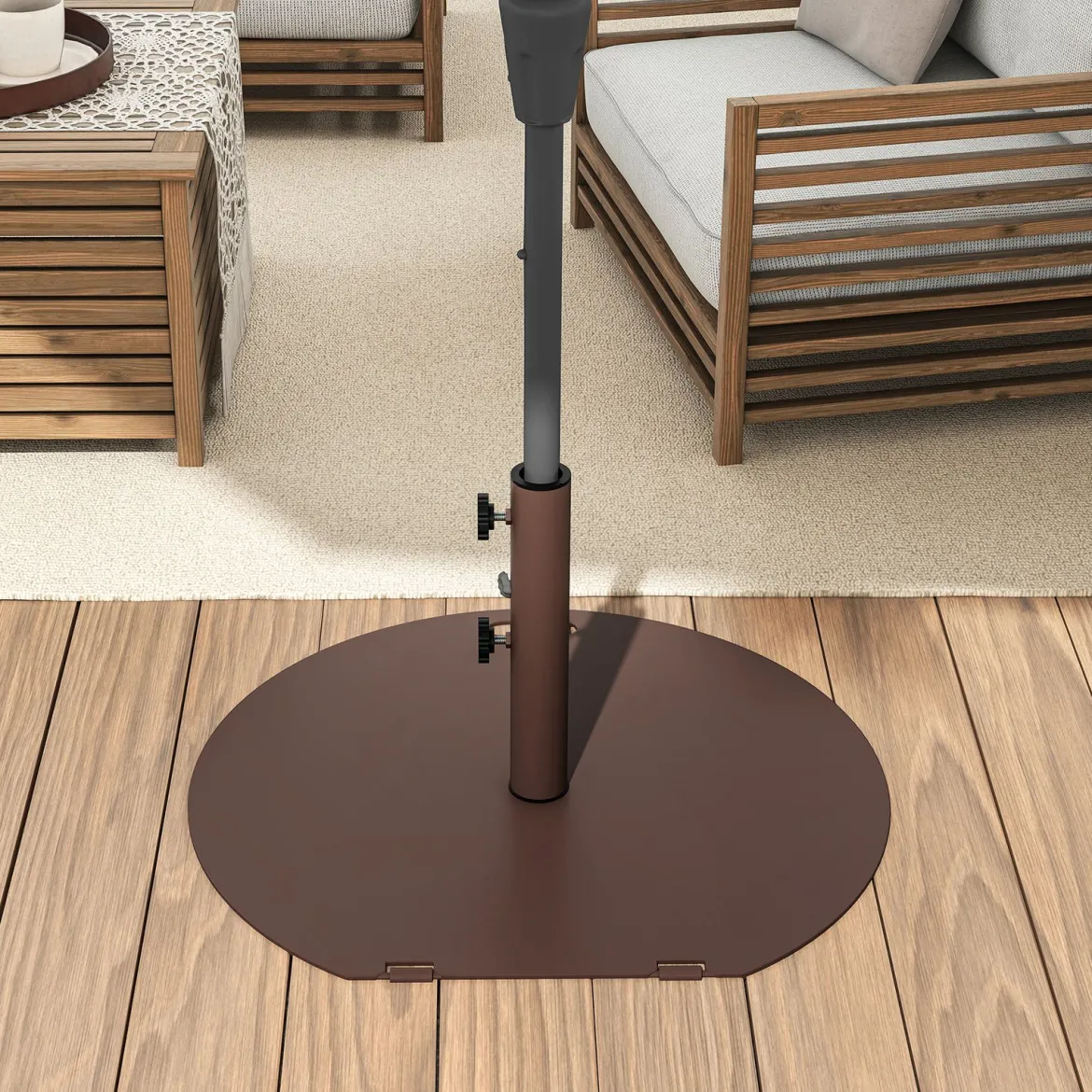 Sonnenschirmständer 23 kg Schirmständer mit Rollen und Griff runder Schirmgewicht für Schirmstangen von 41/50 mm