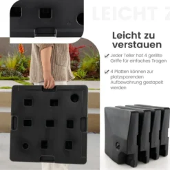 Sonnenschirmständer 80 Liter / 108 kg befüllbar mit Wasser oder Sand Schirmständer