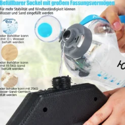 Sonnenschirmständer 52 Liter / 78 kg Befüllbar mit Wasser oder Sand Schirmständer