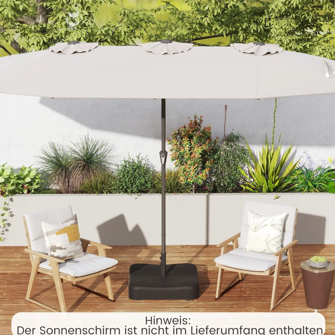 Sonnenschirmständer mit Sandsäcken (90 kg Füllkapazität) 73 x 73 x 41 cm Schwarz