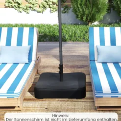 Sonnenschirmständer mit Sandsäcken (80 kg Füllkapazität) & 2 Feststellknöpfen Schirmständer