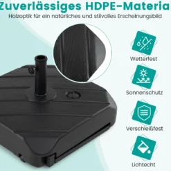 Sonnenschirmständer Schirmständer Sonnenschirm Befüllbar bis. 95 kg Schirmhalter mit Rollen