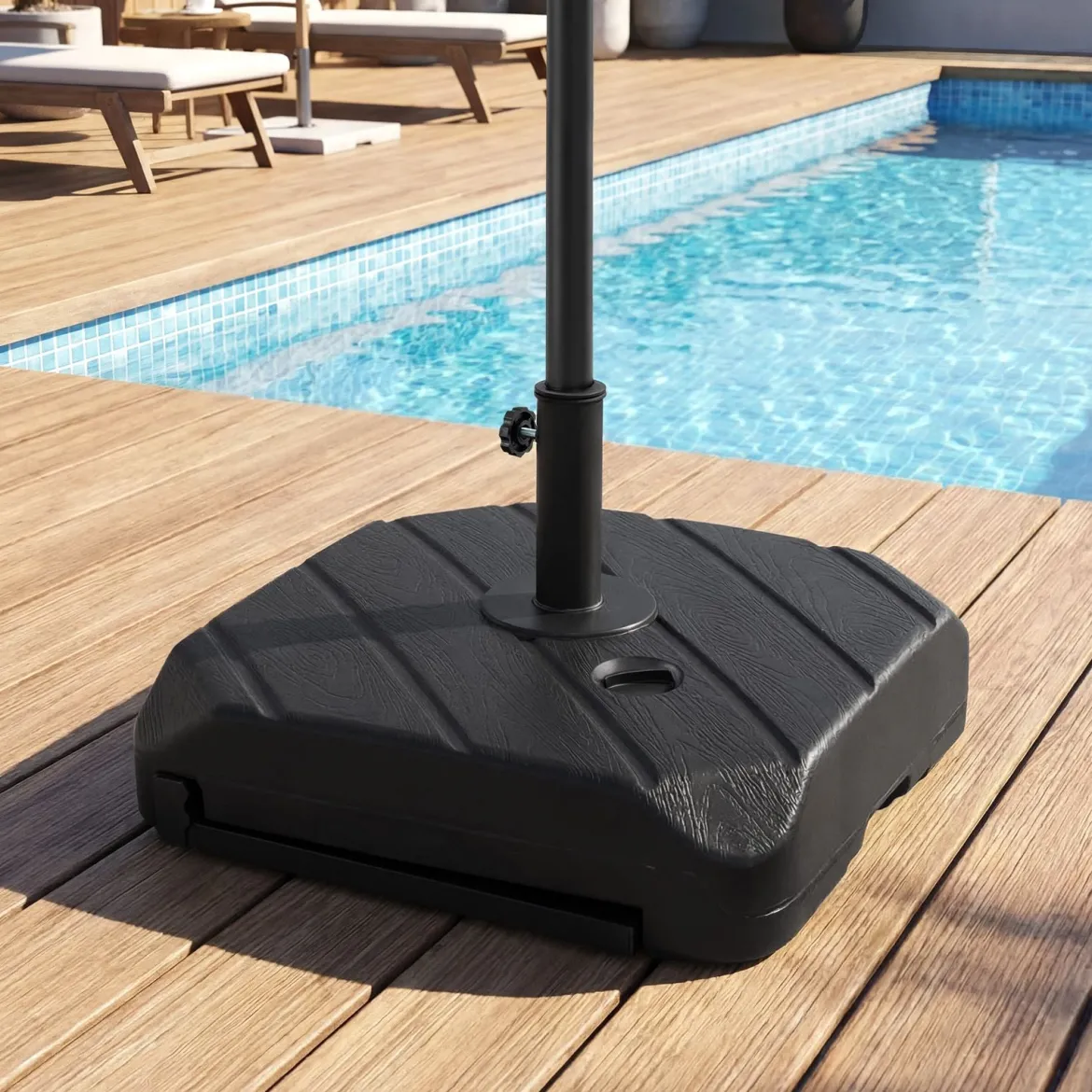 Sonnenschirmständer Schirmständer Sonnenschirm Befüllbar bis. 95 kg Schirmhalter mit Rollen