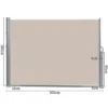 Sonnen- und Windschutz aus Aluminium Ausziehbar faltbar Sichtschutz 300 x 180 cm Beige