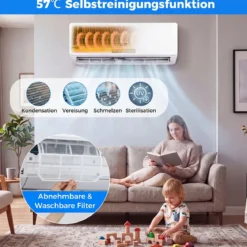 Split Klimaanlage 18000 BTU 3,4kW Inverter Klimagerät mit Heizfunktion Air Conditioner mit WiFi & App