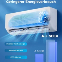Split Klimaanlage 18000 BTU 3,4kW Inverter Klimagerät mit Heizfunktion Air Conditioner mit WiFi & App