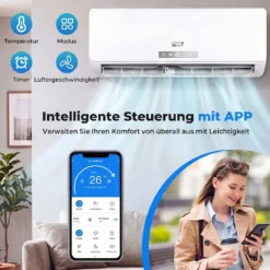 Split Klimaanlage 18000 BTU 3,4kW Inverter Klimagerät mit Heizfunktion Air Conditioner mit WiFi & App