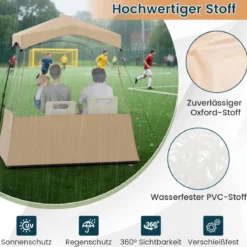 Sportzelt Transparentes Zelt mit klarer Sicht & Robustes Gestell & Tragetasche 183 x 135 x 175 cm