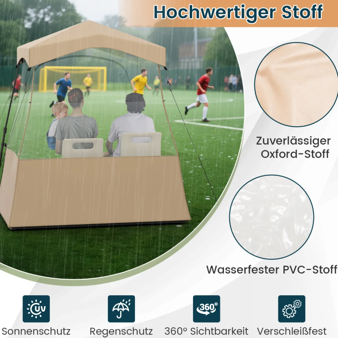 Sportzelt Transparentes Zelt mit klarer Sicht & Robustes Gestell & Tragetasche 183 x 135 x 175 cm