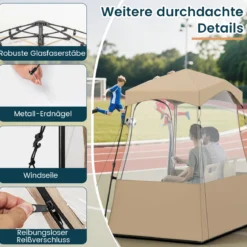 Sportzelt Transparentes Zelt mit klarer Sicht & Robustes Gestell & Tragetasche 183 x 135 x 175 cm