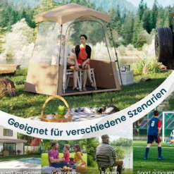 Sportzelt Transparentes Zelt mit klarer Sicht & Robustes Gestell & Tragetasche 183 x 135 x 175 cm