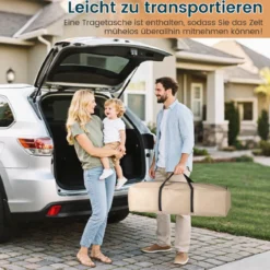 Sportzelt Transparentes Zelt mit klarer Sicht & Robustes Gestell & Tragetasche 183 x 135 x 175 cm