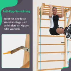 Sprossenwand Klettergerüst Indoor Kletterwand Turnwand Klettergerüst Tragfähigkeit von 100 kg