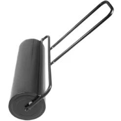 Stahl Rasenroller mit Wasser und Sand Walze Rasenroller mit schwerer Walze Handwalze mit U-förmigem Griff Schwarz