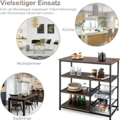Standregal mit 2 Drahtkörben massiver Stahlrahmen praktisches Lagerregal für Gewürzgläser