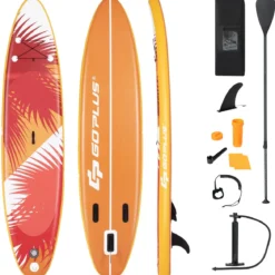 Stand Up Paddle Board tragbares Surfbrett Aufblasbar 320 x 76 x 15 cm Orange