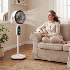 Standventilator 54-96 cm Höhenverstellbarer Ventilator mit 8 Stufen 12 Stunden Timer Weiß