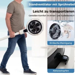 Standventilator mit Fernbedienung Leiser Ventilator mit 90°-Schwenkfunktion